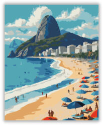  Copacabana Beach és Cukorsüveg-hegy - számfestő készlet