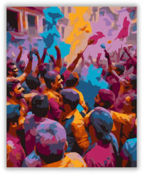 Számfestő Holi Fesztivál Vidám Tánccal - számfestő készlet (crea7037)