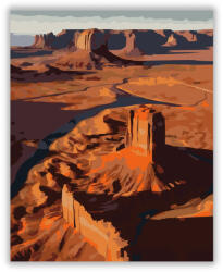 Számfestő Monument Valley Alkonyati Látkép - számfestő készlet