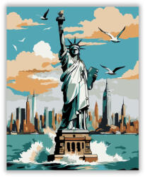  Szabadság-szobor és New York Látképe - számfestő készlet