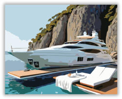 Számfestő Luxusjacht a Sziklás Öbölben - számfestő készlet (crea7088)