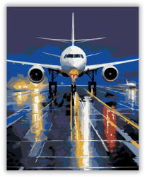  Éjszakai Utasszállító Landolása Esőben - számfestő készlet