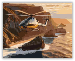 Számfestő Modern Helikopter a Naplemente Felett - számfestő készlet (crea7124)