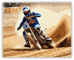  Speedway Versenymotor Kanyarban - számfestő készlet