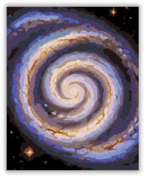  Spirálgalaxis Csillagmezőben - számfestő készlet