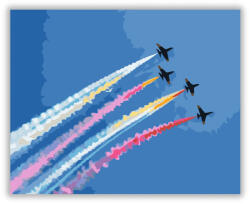  Műrepülő Csapat Színes Füsttel - számfestő készlet