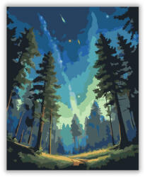  Elliptikus Galaxis Az Erdő Felett - számfestő készlet