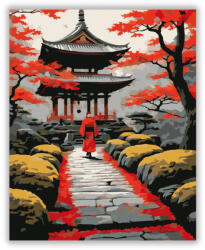  Őszi Japán Templom Kert - számfestő készlet
