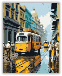  Kolkata Sárga Taxi és Villamos - számfestő készlet