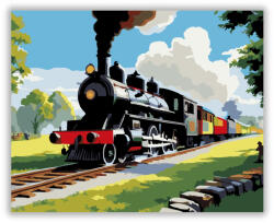  Gőzmozdony Vidéki Állomáson - számfestő készlet