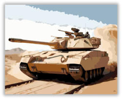  Modern M1 Abrams Tank a Sivatagban - számfestő készlet