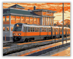 Számfestő Kétszintes Ingázó Vonat Alkonyatkor - számfestő készlet (crea7179)