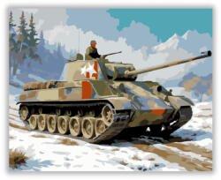 Számfestő Téli Tájban Haladó Tank - számfestő készlet (crea7143)