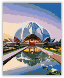  Delhi Lotusz Temploma Alkonyatkor - számfestő készlet