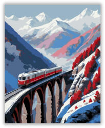  Hegyi Viadukton Átkelő Vonat - számfestő készlet