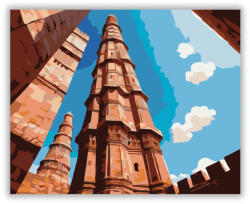  Qutub Minar Egekbe Nyúló Perspektívája - számfestő készlet