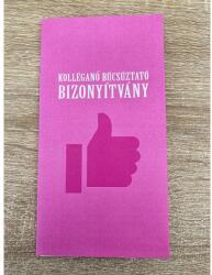  Bizonyítvány - Kolléganő búcsúztató - Ajándék kolléganőnek - Búcsú ajándék (BIZ042 26.06.17 rend 2)