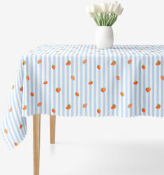 Goldea teflonos asztalterítő - eprek kék csíkos alapon 120 x 140 cm