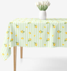 Goldea teflonos asztalterítő - citromok zöld csíkos alapon 100 x 100 cm
