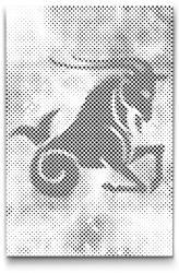  PontPöttyöző - Csillagjegy - Bak Méret: 40x60cm, Keretezés: Műanyagtáblával, Szín: Zöld