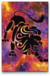  Gyémántszemes kirakó - Csillagjegy - Oroszlán Méret: 20x30cm, Keretezés: Műanyagtáblával, Gyémántok: Kerek