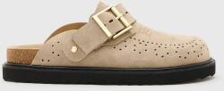 AllSaints papucs velúrból Skye Mule bézs, W046FC - bézs Női 41