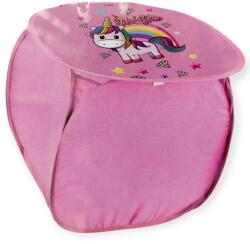  Összecsukható rózsaszín játékkosár fedéllel - Egyszarvú mintával - 45x45x45 cm (1228890)