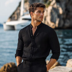 Panda Clothing Cu mânecă lungă In Cămașă Negru 7168-BLACK-S (7168-BLACK-S)