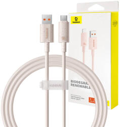 Baseus Habitat gyorstöltő kábel USB - USB-C 1m 100W rózsaszín