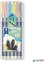 STAEDTLER Tűfilc készlet, 0, 3 mm, STAEDTLER "Triplus® 334", 6 különböző pasztell szín (334 SB6 PA10) - alter
