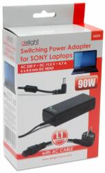 Delight Notebook töltő Sony 90W/19, 5V/4.7A (55372)