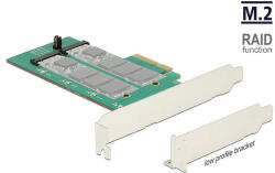 Delock PCI Express-kártya & gt; 2 x belso M. 2 aljzat B nyílással, RAID-dal - alacsony profilú formaténye (89536)