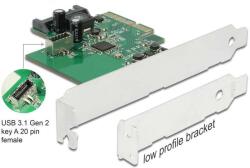 Delock PCI Express Kártya 1 x belső USB 3.2 Gen 2 Kulcs A, 20 tűs anya csatlakozó (89029) - pepita