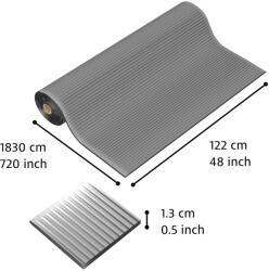 Notrax® 406 Crossrib Sof-Tred - Fáradásgátló szőnyeg Dyna-Shield réteggel és keresztbordás mintával - Szürke Méret: 122cm x 18.3m