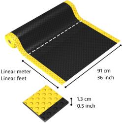 Notrax® 417 Bubble Sof-Tred - Fáradásgátló szőnyeg Dyna-Shield réteggel és buborékmintával - Fekete/sárga Méret: 60cm x linm - gdmats - 21 960 Ft