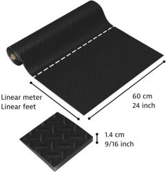 Notrax® 479 Cushion Trax - Fáradásgátló szőnyeg gyémánt mintával - Fekete Méret: 60cm x linm