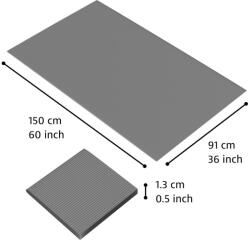 Notrax® 413 Gripper Sof-Tred - Fáradásgátló szőnyeg Dyna-Shield réteggel és hosszanti bordamintával - Szürke Méret: 91cm x 150cm