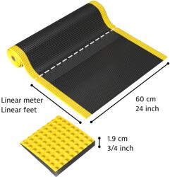 Notrax® 782 Sky Trax - Ergonómikus felső, kifáradásgátló szőnyeg - fekete/sárga Méret: 60cm x linm