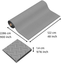 Notrax® 479 Cushion Trax - Fáradásgátló szőnyeg gyémánt mintával - Szürke Méret: 122cm x 22.8m