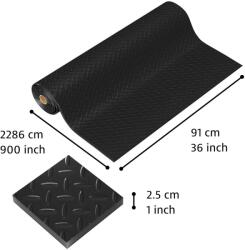 Notrax® 979 Saddle Trax - Prémium fáradtságcsillapító szőnyeg vibrációelnyelővel - Fekete Méret: 91cm x 22.8m