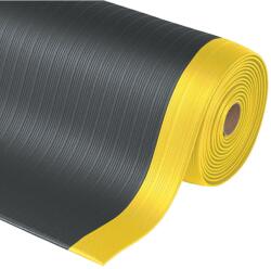 Notrax® 408 Airug Plus - Fáradásgátló vinil szőnyeg bordás mintával - Fekete/sarga Méret: 60cm x linm