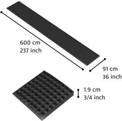 Notrax® 782 Sky Trax - Ergonómikus kifáradásgátló felső szőnyeg - fekete Méret: 91cm x 200cm