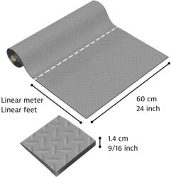 Notrax® 479 Cushion Trax - Fáradásgátló szőnyeg gyémánt mintával - Szürke Méret: 60cm x 22.8m