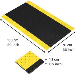 Notrax® 417 Bubble Sof-Tred - Fáradásgátló szőnyeg Dyna-Shield réteggel és buborékmintával - Fekete/sárga Méret: 60cm x 91cm - gdmats - 18 363 Ft