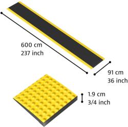Notrax® 782 Sky Trax - Ergonómikus felső, kifáradásgátló szőnyeg - fekete/sárga Méret: 91cm x 600cm