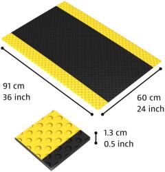 Notrax® 417 Bubble Sof-Tred - Fáradásgátló szőnyeg Dyna-Shield réteggel és buborékmintával - Fekete/sárga Méret: 91cm x 150cm - gdmats - 48 812 Ft