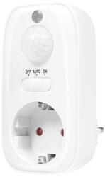 LogiLink Prelungitor ADAPTOR LOGILINK, Schuko x 1, senzor miscare PIR, detector zi/noapte, IP20, 230 V/16A 50Hz max. 800W (bec luminos) sau max. 300W (LED), alb "PA0248" (include TV 0.18lei) (PA0248)