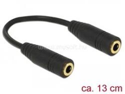 Delock Adapter Audio sztereó jack 3, 5 mm-es, 4 pólusú anya > anya 13 cm (DL65896) (DL65896)