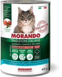 Morando TI nedves macskaeledel 405g tonhallal, paradicsommal és zöldbabbal