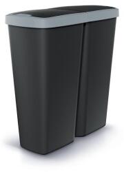 Prosperplast Hulladékgyűjtő Prosperplast COMPACTA Q DUO, 50 l fekete, világosszürke fedéllel (NDAB50-429U/S411) - epenta